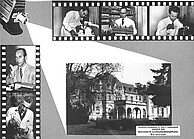 Postkarte mit Bild des 1. Standortes in der Oetinger-Villa (Darmstadt) und den damaligen fünf Wissenschaftlern (Aufnahme nach 1955)