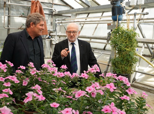 
	Wegbereiter der Chemischen Ökologie Prof. Dr. John Pickett (Cardiff University, rechts im Bild) hält Gastvortrag am JKI Dossenheim bei Dr. Jürgen Gross (links)

