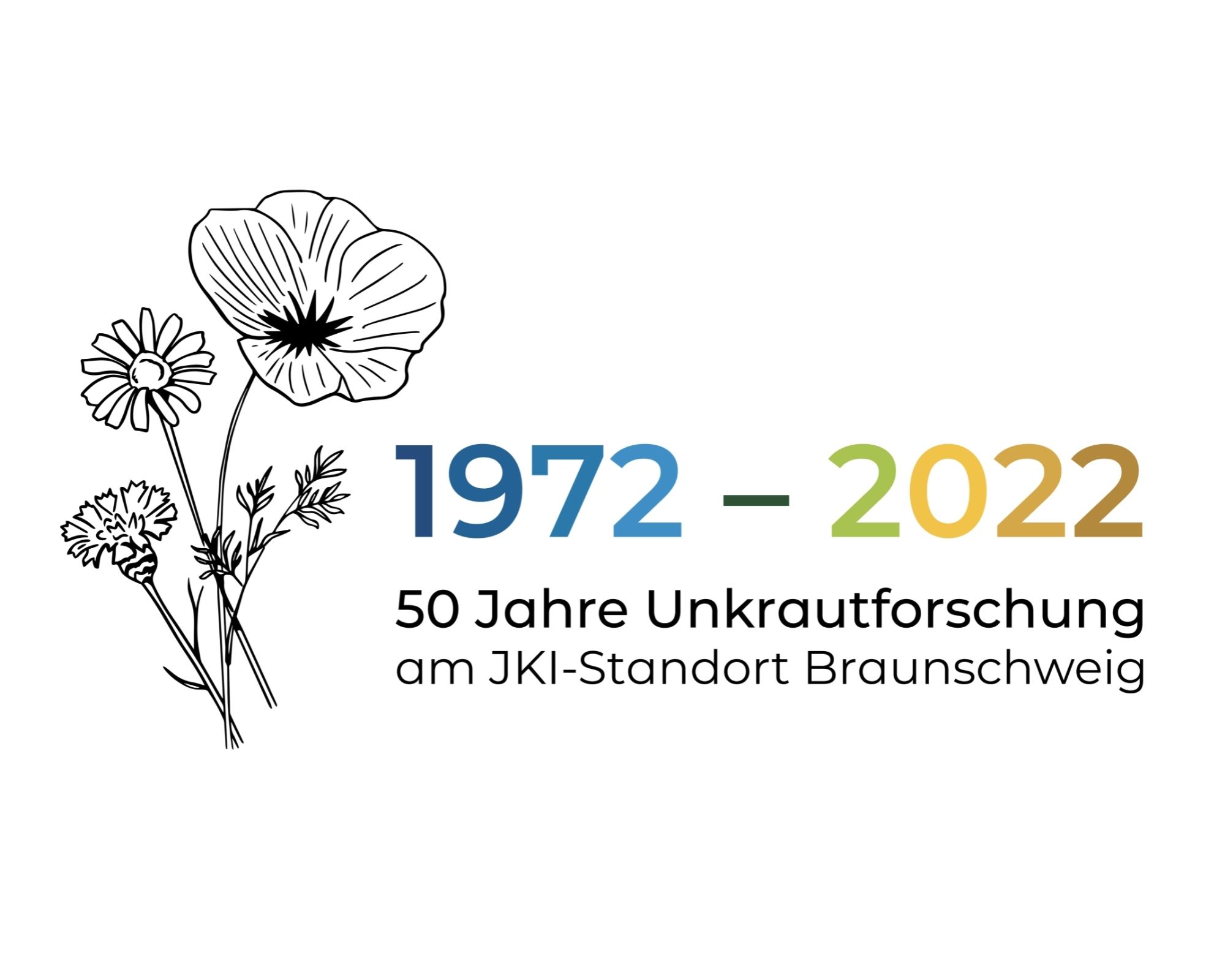 Logo des 50jährigen Jubiläums der Unkrautforschung am Standort Braunschweig.