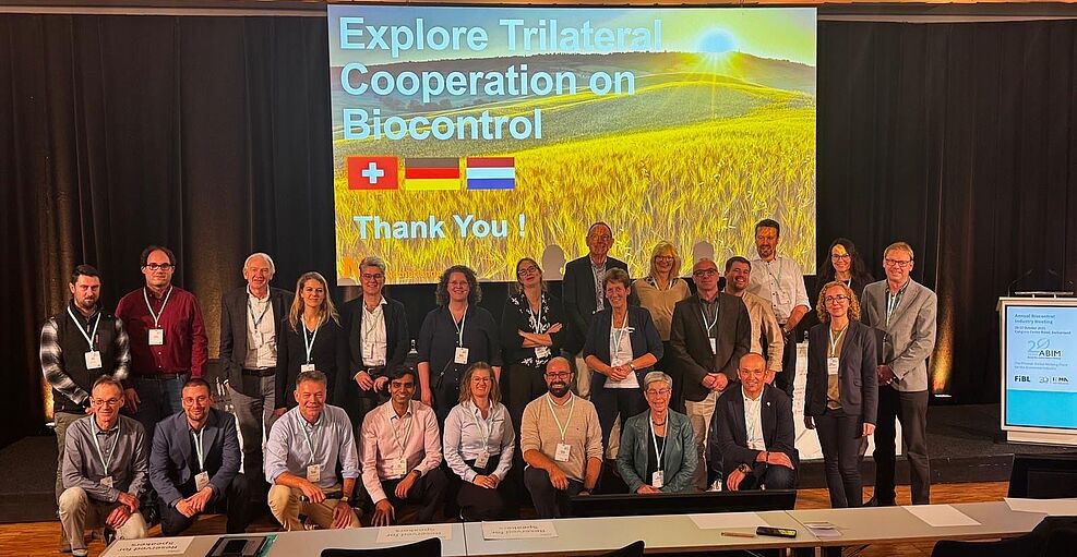 Gruppenbild beim Annual Biocontrol Industry Meeting (ABIM) 2025 in Basel. © ABIM