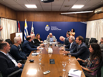 Am 1.12.2025 empfing der neue uruguayische Agrarminister Alfredo Fratti die Delegation des Deutschen Landwirtschaftsministeriums in Montivideo im MGAP, dem „Ministerio de Ganadería, Agricultura y Pesca“ © F. Bittner/JKI