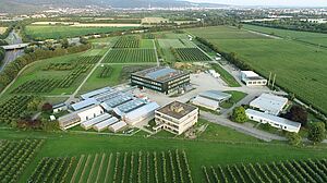 Luftbildaufnahme JKI-Standort Dossenheim mit Neubau.