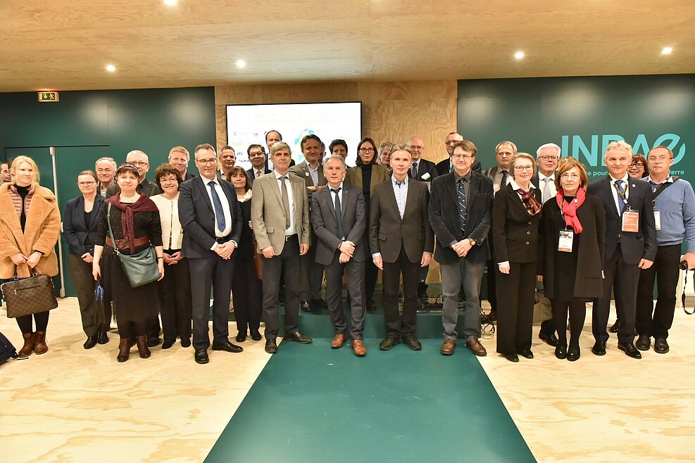 Vertreter der unterzeichnenden europäischen Forschungseinrichtungen der Deklaration "Towards a chemical pesticide-free agriculture", Paris 23.2.20 © INRAE/Christophe Maitre;