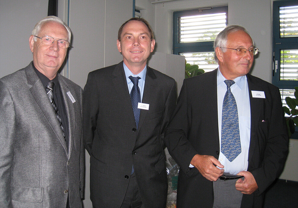 3 Generationen Institutsleiter im Biologischen Pflanzenschutz: Prof. Dr. Fred Klingauf (1980 - 1988), Prof. Dr. Johannes Jehle (seit 2010) und Dr. Jürg Huber (1989 - 2009)