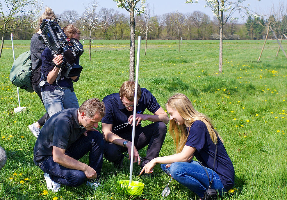 Auch 2020 werden vom JKI wieder Fangschalen aufgestellt,um Wildbienen zu erfassen. (c) J. Kaufmann/JKI