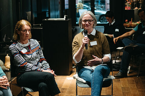 Dr. Ute Vogler (Julius Kühn-Institut) in der Podiumsdiskussion. @ L. Makarchuk / Innovationsareal Öjendorf